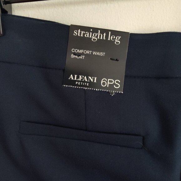 Ladies SZ 6PS Alfani Navy Straight-Leg Pant - Picture 5 of 6